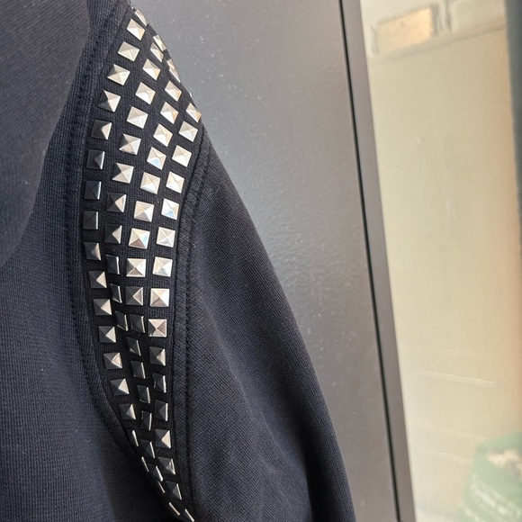 True Religion L unisex Black Studded Hoodie vintage Y2K faded and worn Y2K - Picture 8 of 14